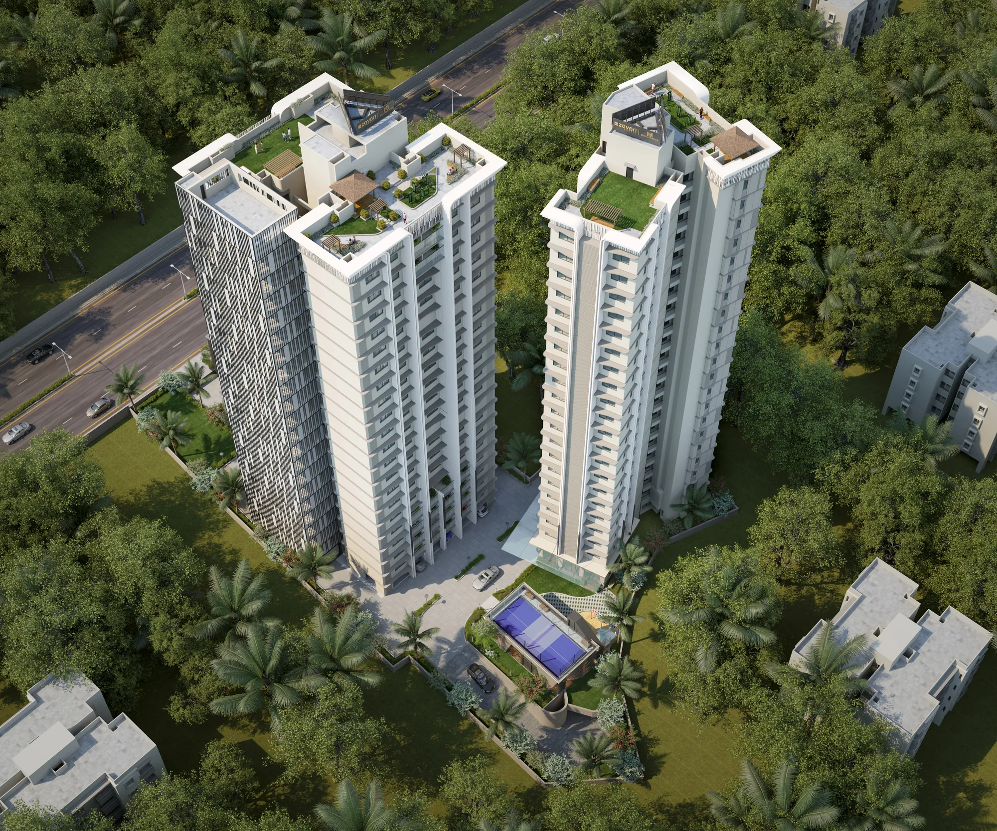 The Towers from Above