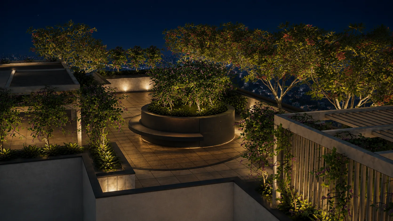 Tower A Terrace by Night